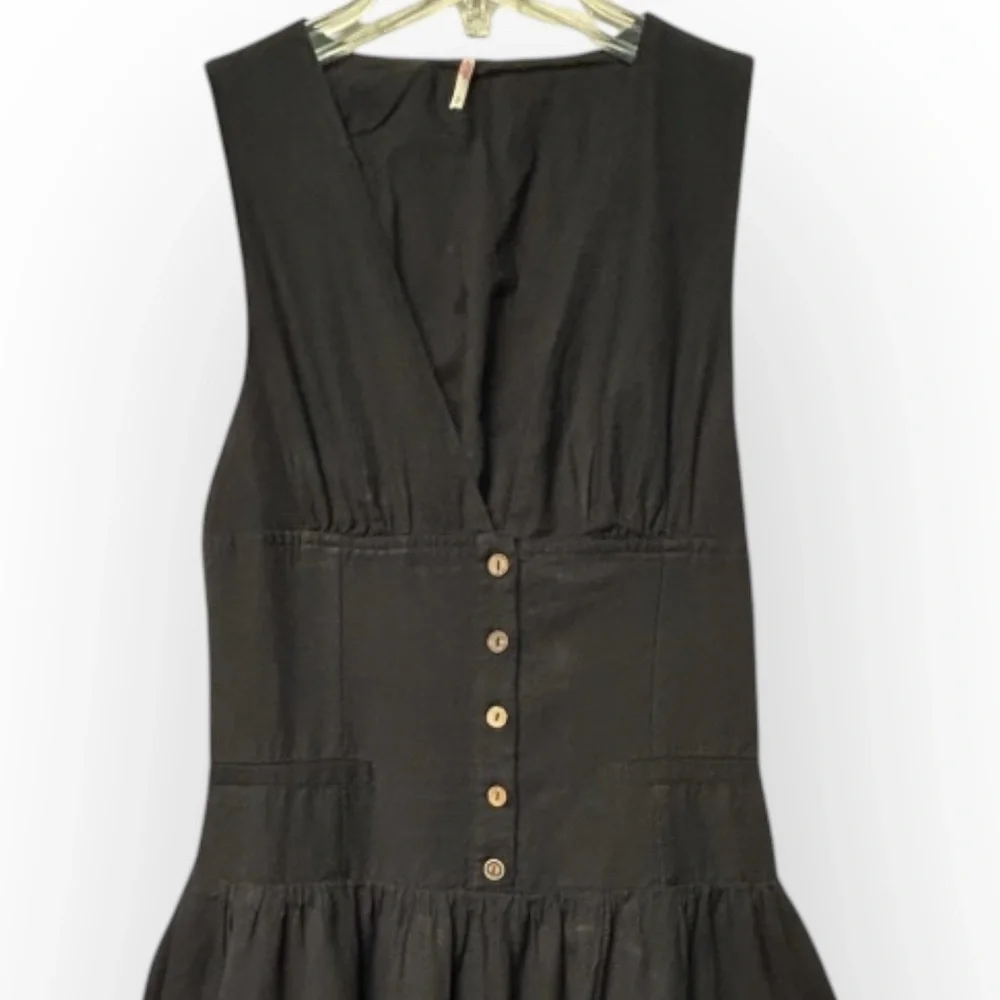 Free People linen blend Best Dressed midi dress